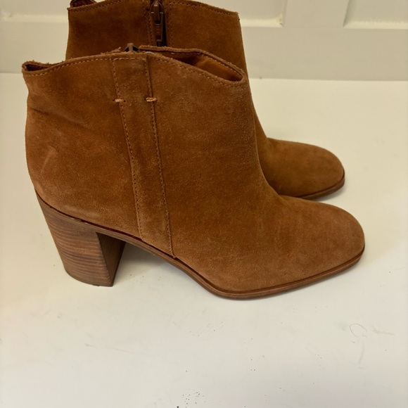 Lucky Brand Pinkton Bootie Brown Suede Ankle Zipper Sz 10M - Picture 4 of 8